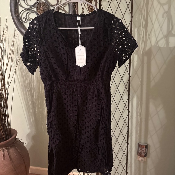 Black Eyelet Dress - Picture 2 of 4